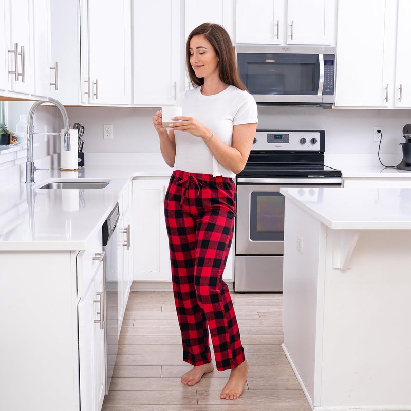 CYZ Women's 100% Cotton Super Soft Flannel Plaid Pajama/Lounge Pants-F17007 Buffalo Plaid-L - Image 5